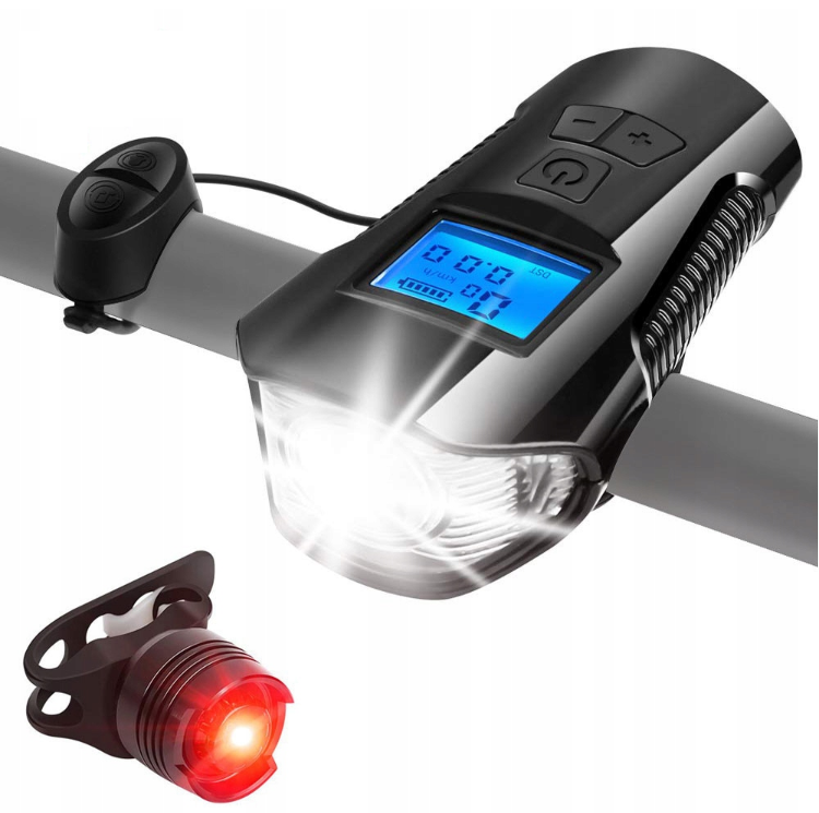 

Fortis Lampka Rowerowa Led Licznik Klakson + Tylna