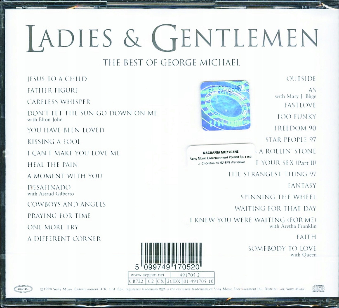 George Michael LADIES & GENTLEMEN 2 CD BEST Wytwórnia inna