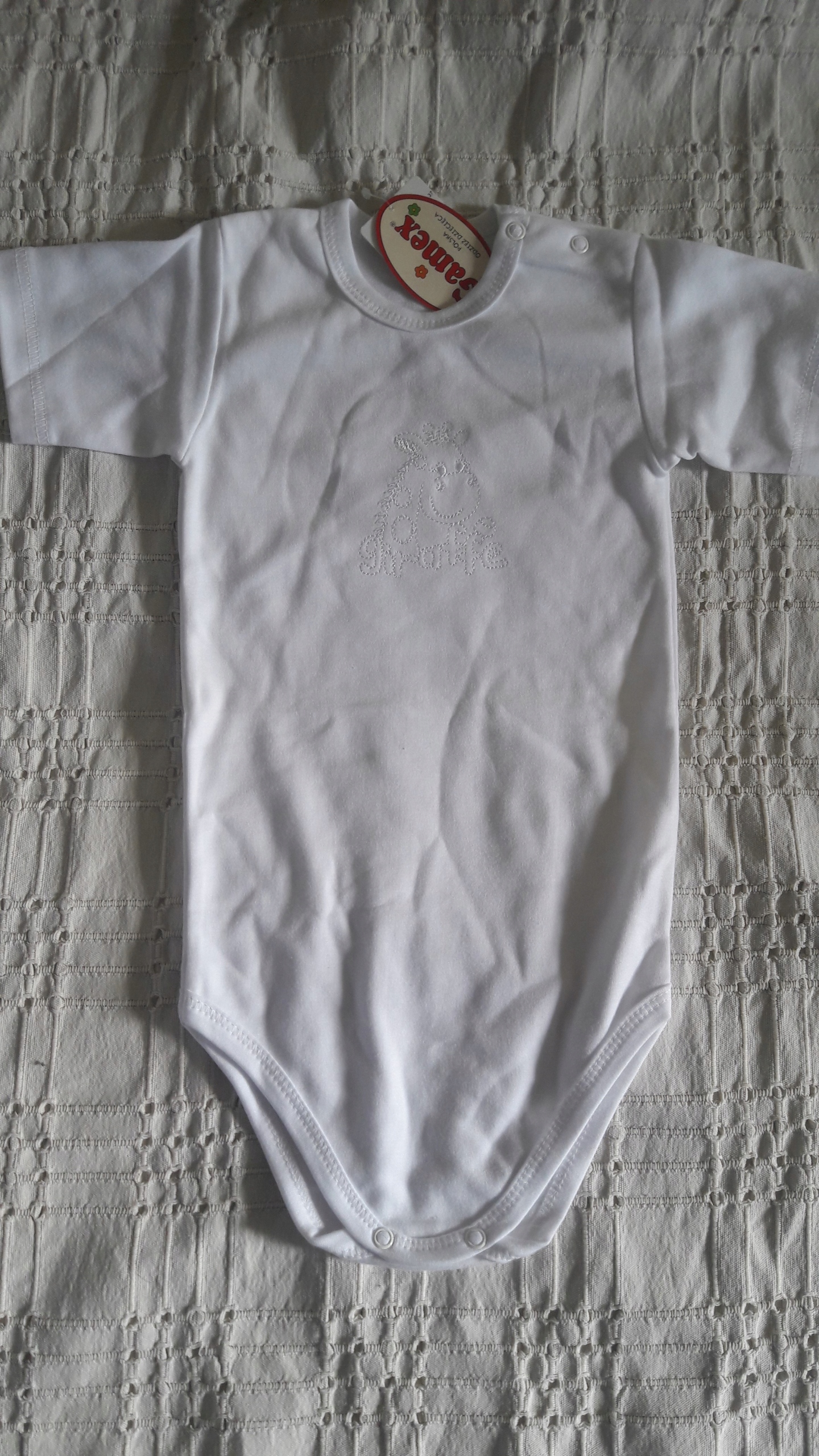 

nowe body 98 cm Gamex 100% bawełna białe haft