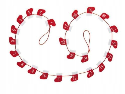 Kalendarz adwentowy skarpety klamerki filc