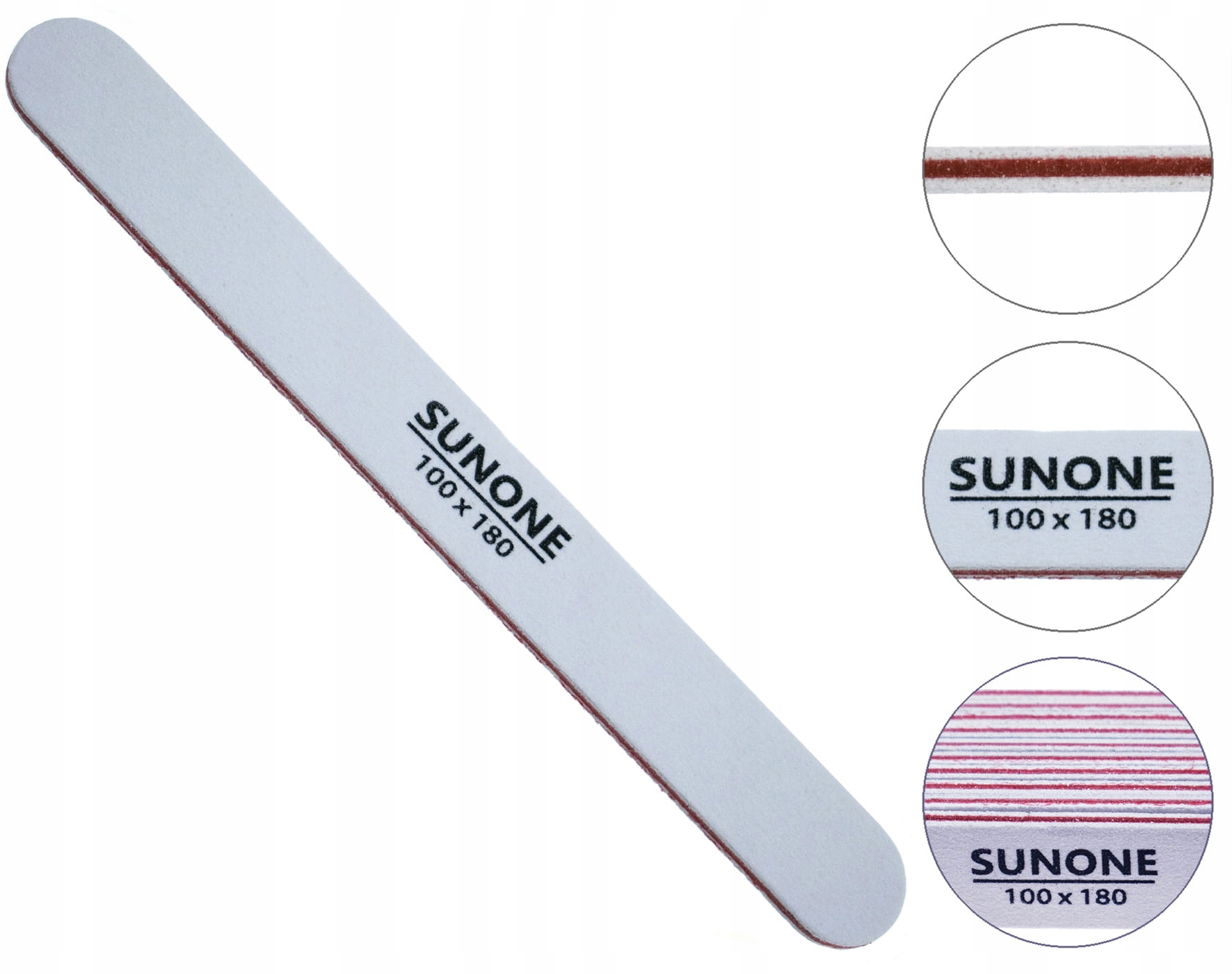 

Sunone Pilniki manicure 10szt prosty biały 100/180