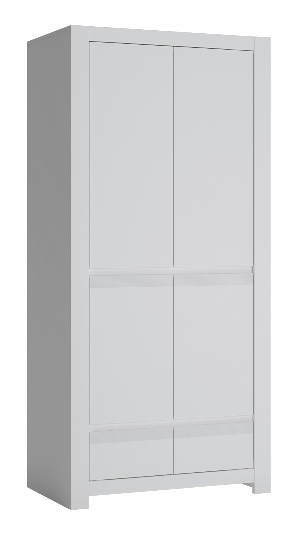 Biała klasyczna Szafa Novi 02 Meble Wójcik 92 x 198 x 58 cm półki drążek