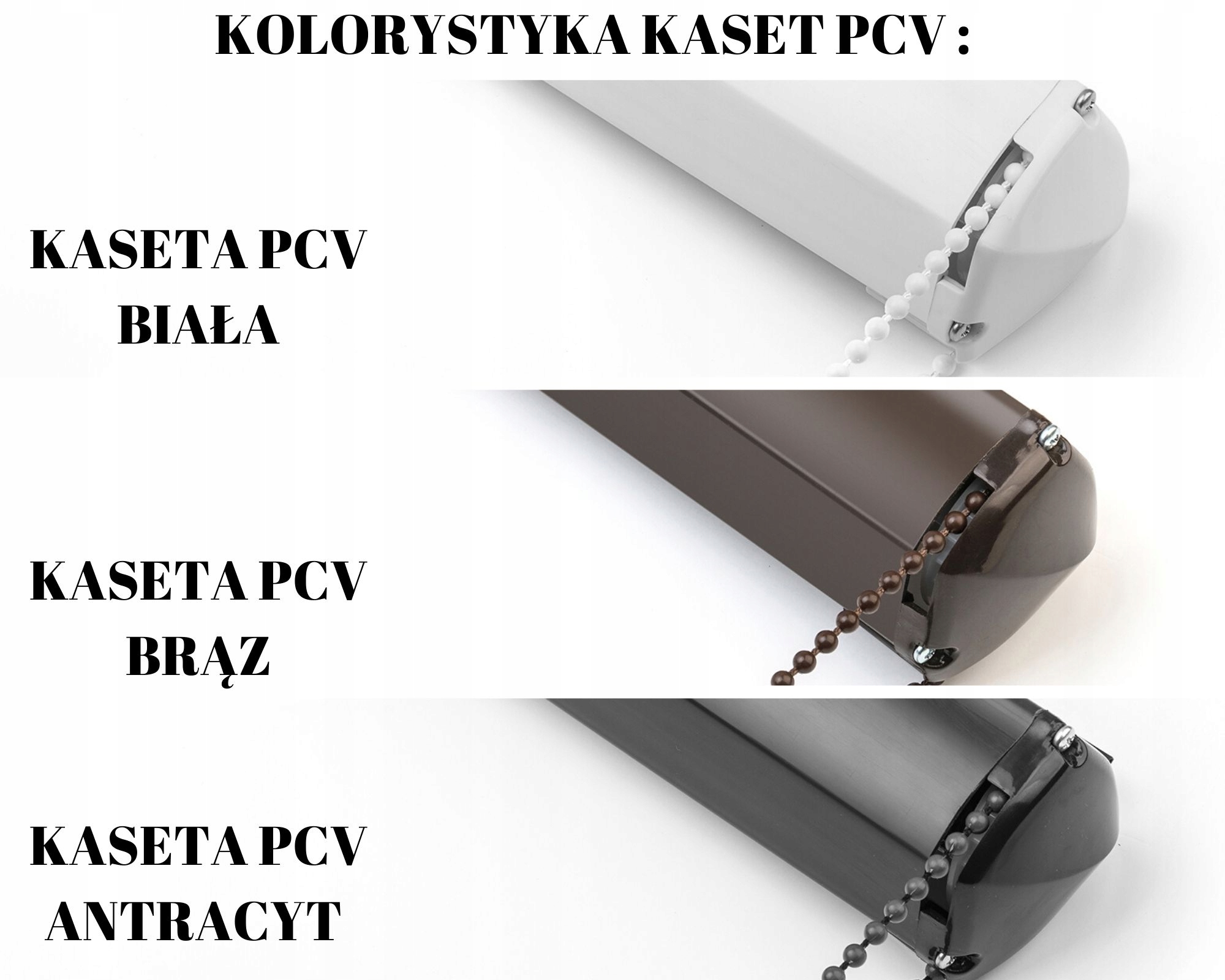 Roleta KASETA PCV dzień noc NA WYMIAR 64x150 Szerokość produktu 64 cm