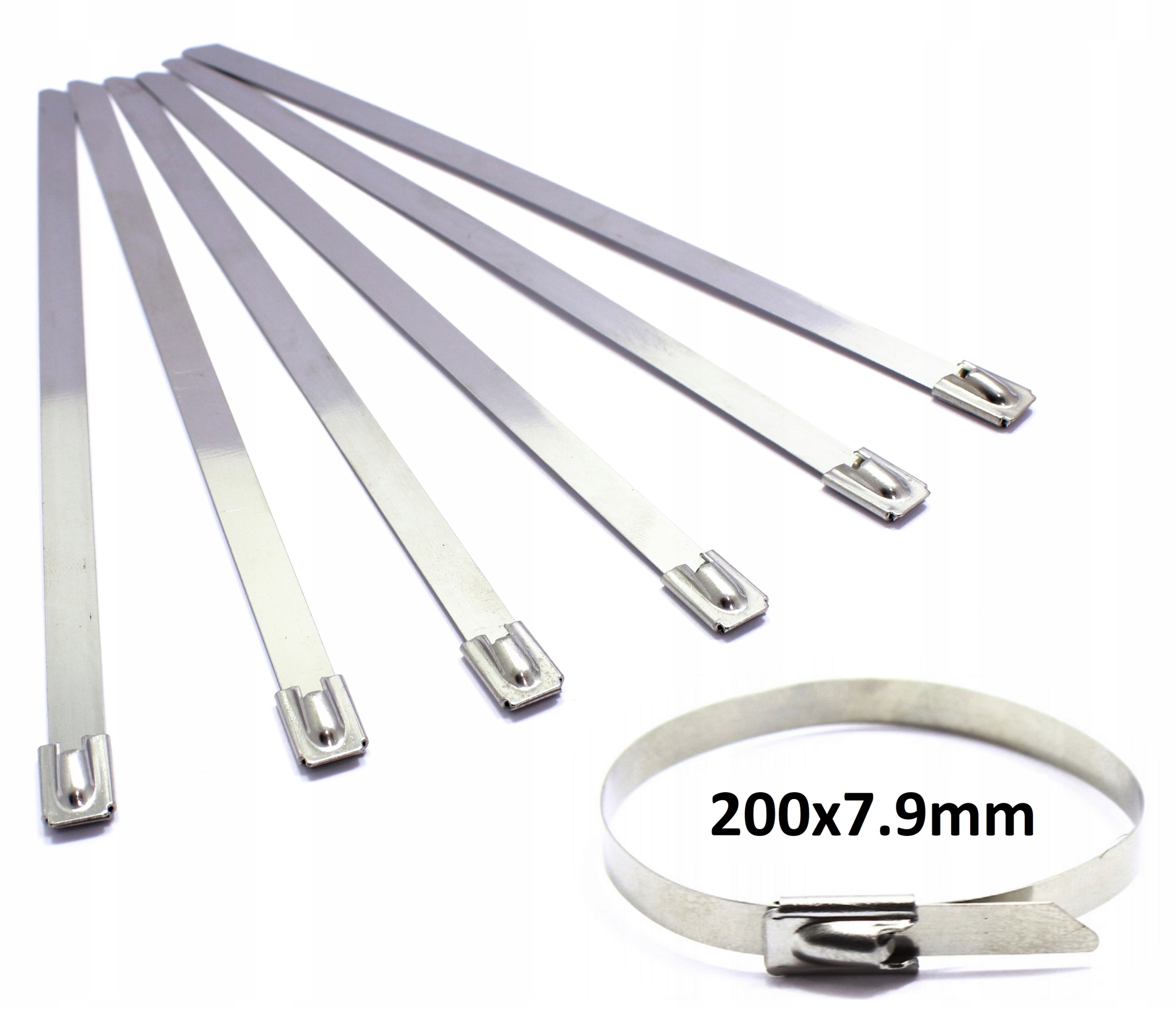 OPASKI STALOWE ZACISKOWE METALOWE 200x7,9 100 SZTUK OPASKA STALOWA Marka PCKLIPER