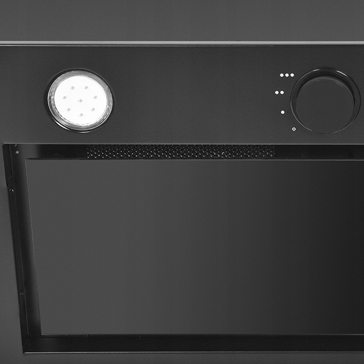 Карниз KERNAU KBH0860. 1B черный фильтр стекло LED 60 см Материал нержавеющая сталь стекло