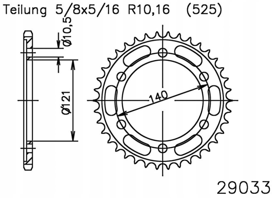 Zadní ozubené kolo 525 Esjot 45Z Cagiva V-Raptor 650