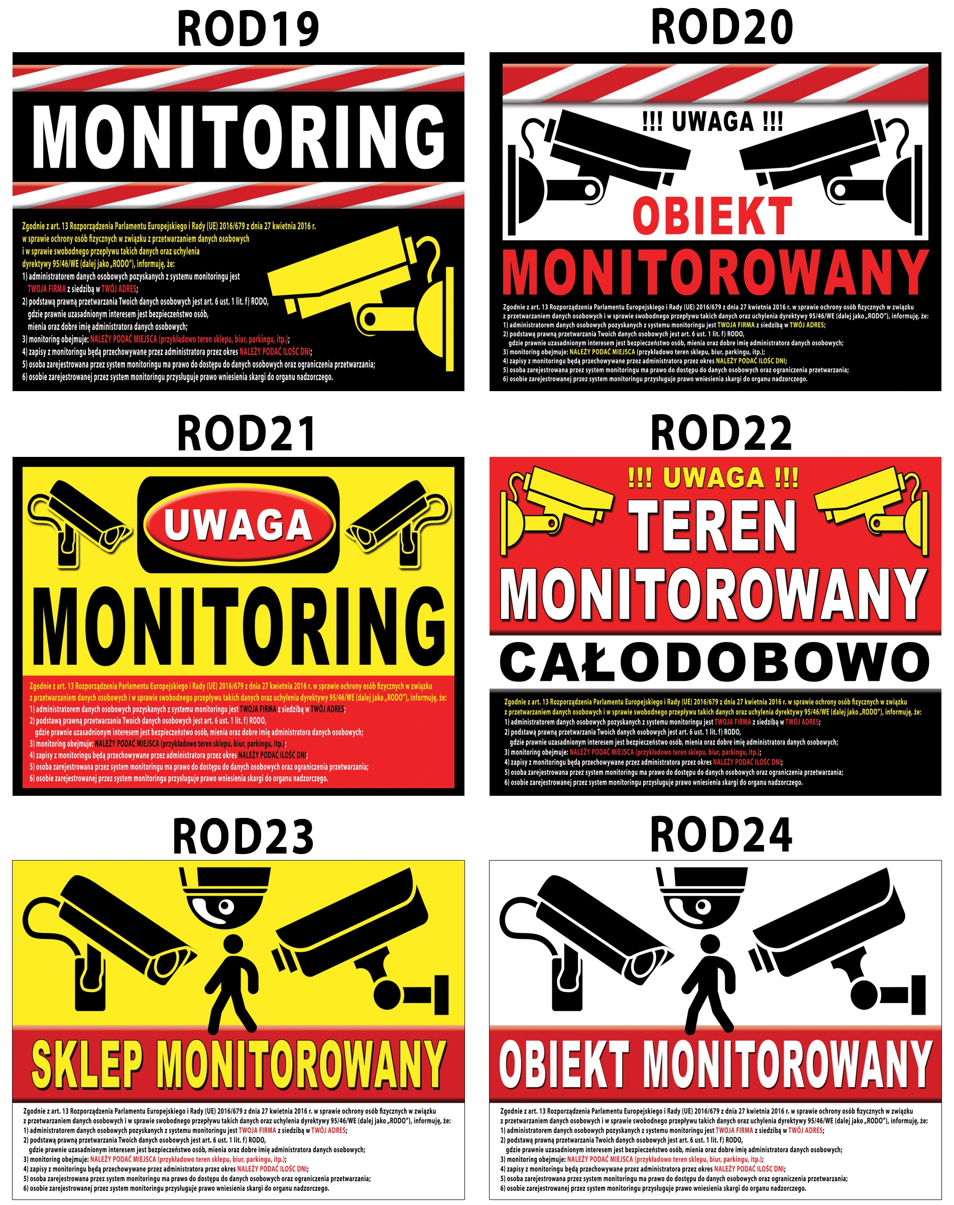 TABLICA MONITORING ADRES DOM PARKING ZAKAZ znak Weight with packaging 3 kg