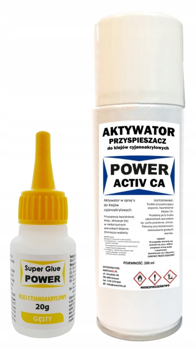 

Zestaw Ca 20g Klej Gęsty Aktywator 200 ml