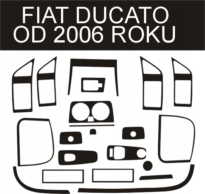 FIAT DUCATO 2006 KOKPITU OKLEINY NAKLEJKI 3D 5D Width 40 cm