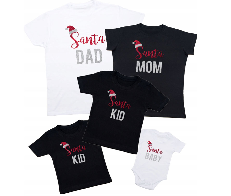 Sada 5 triček pro rodinu Na Vánoční Svátky
