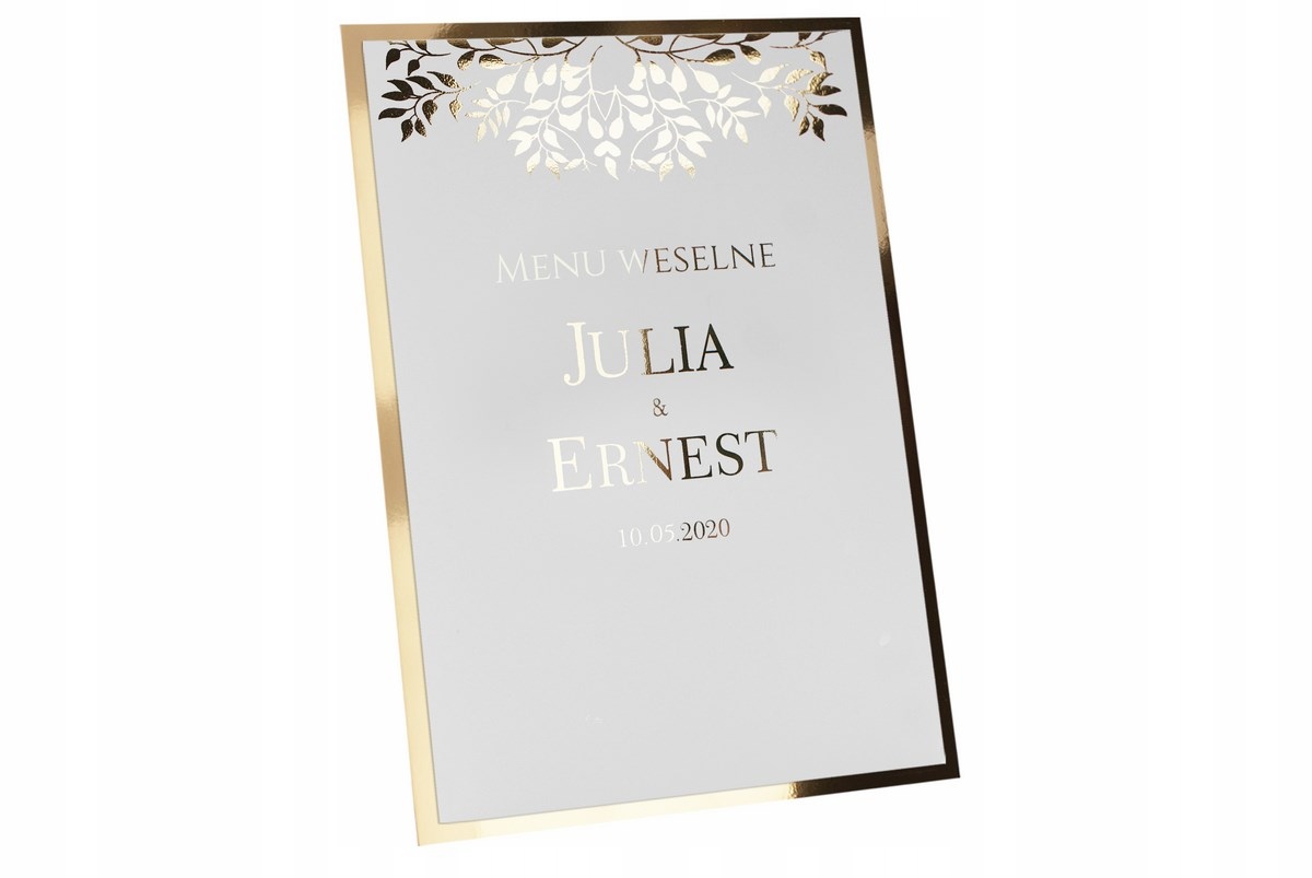 MENU WESELNE ZŁOTE SREBRNE GLAMOUR ŚLUB