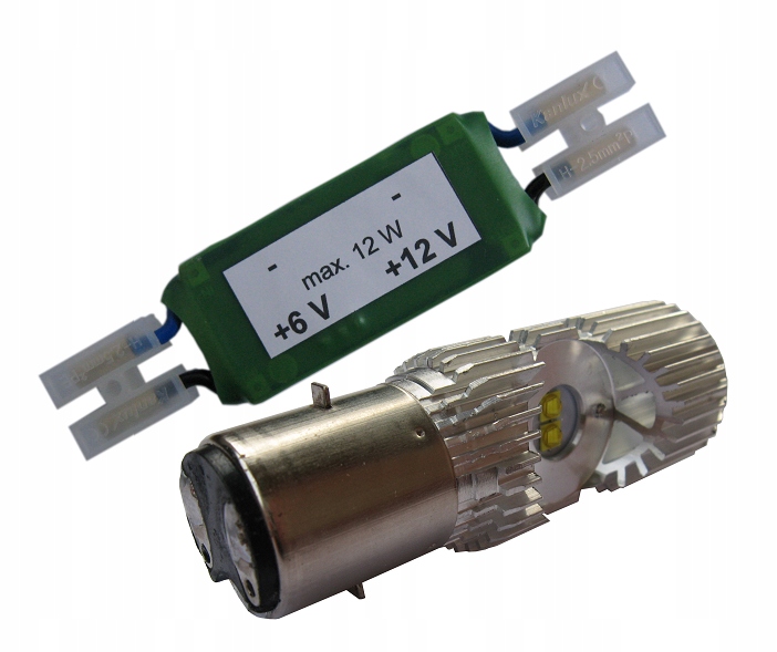 

Żarówka Led BA20D 25 35W przetwornica 6V na 12V