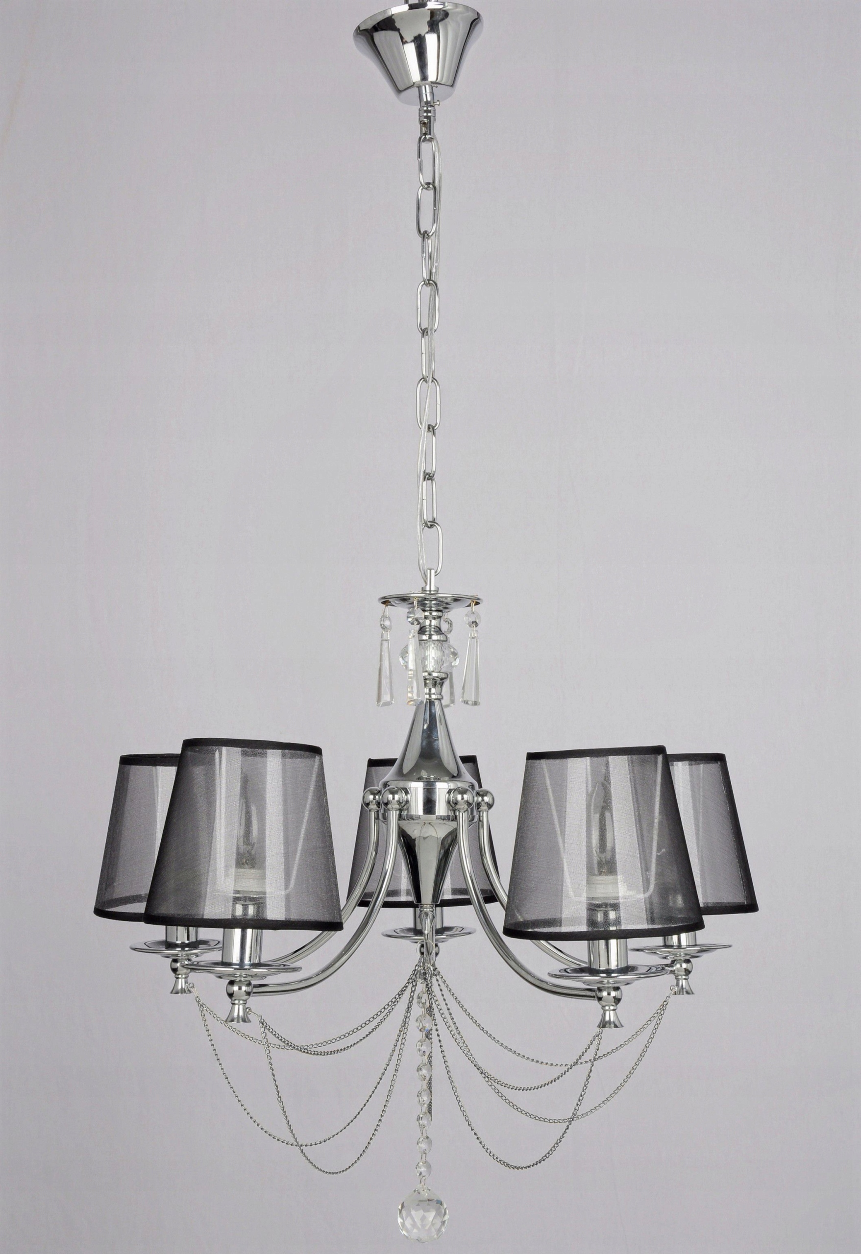 KINKIET ŚCIENNY CHROM kryształ MORENO 1 NOWOŚĆ! Długość/wysokość 23 cm