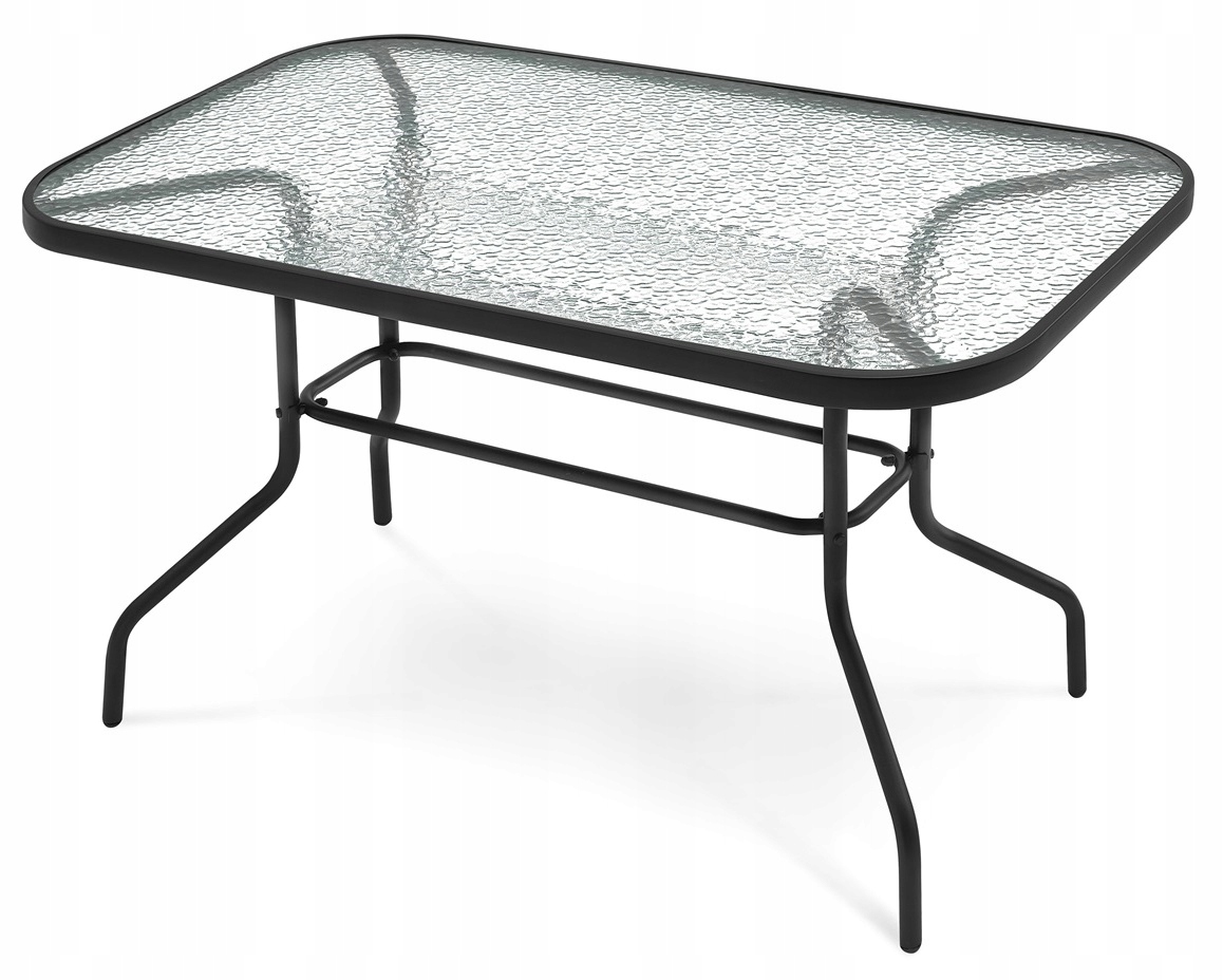 Большой стеклянный алюминиевый стол 90x120x70 см