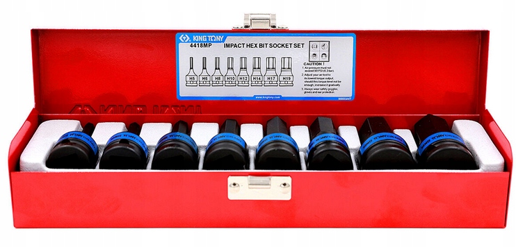 Ударные колпачки 1/2 шестигранный шестигранник 5-19 8шт. КОРОЛЬ ТОНИ