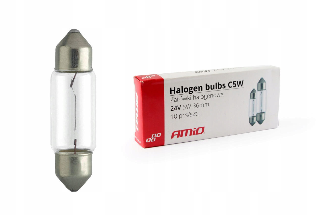 

Żarówki halogenowe C5W Festoon 36mm 24V 10szt.