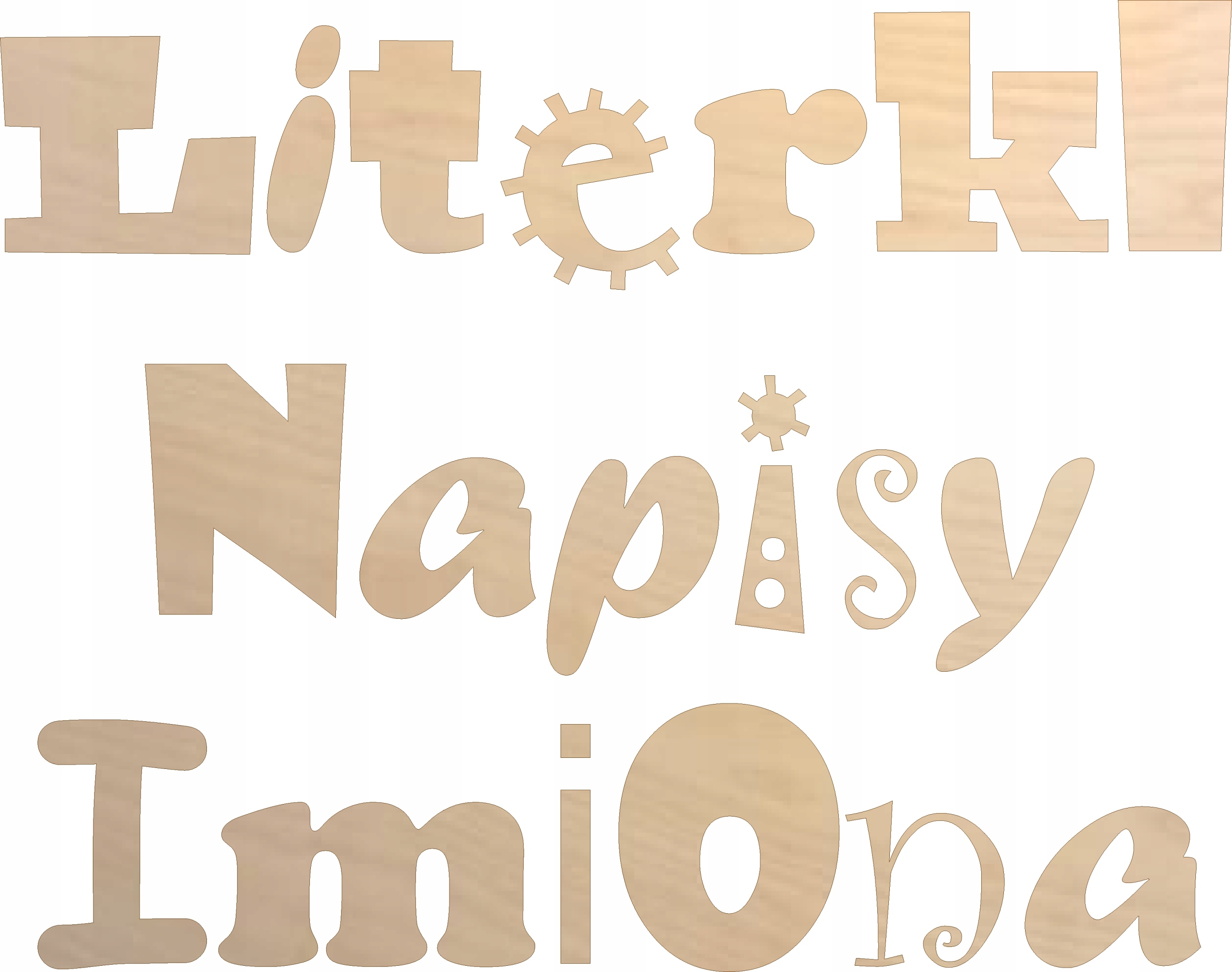 Literki napis imię 10cm