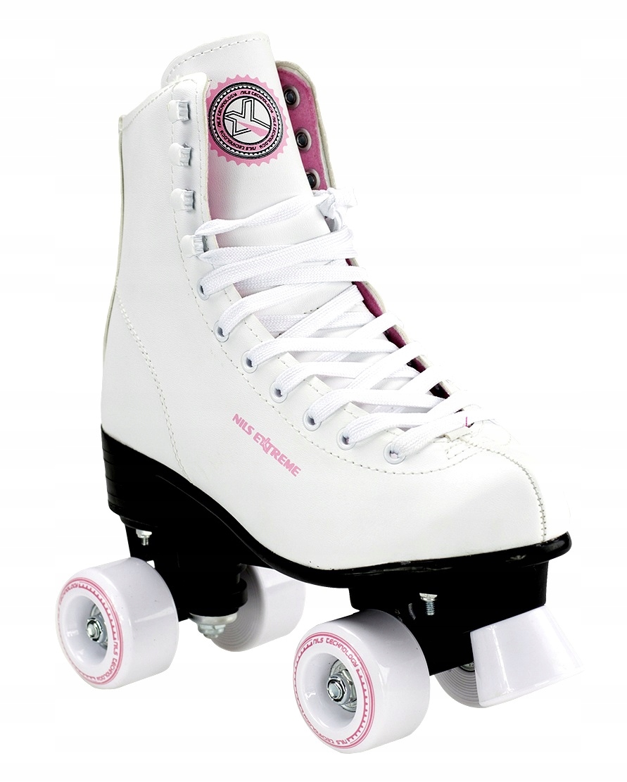 Wrotki Klasyczne Skórzane Retro Białe Damskie Rekreacyjne Nils