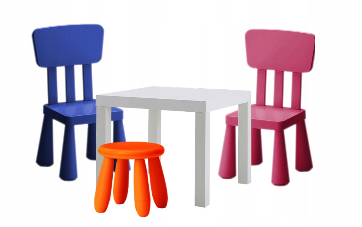 

Ikea Zestaw Stolik LACK+2x krzesełko+stołek Mammut