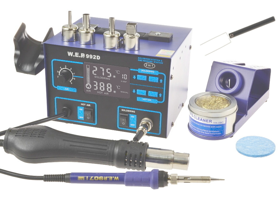 

Stacja Lutownicza Wep 992D 2w1kolba+hot+dysze+chwy