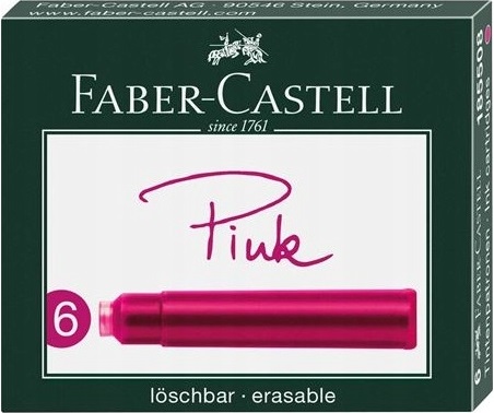 

Naboje do piór Faber Castell krótkie 6 szt różowe