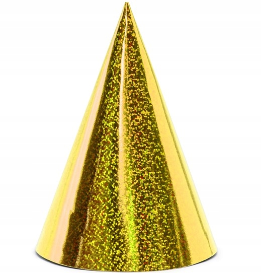 

Czapeczki holograficzne papierowe złote 6szt/ 019