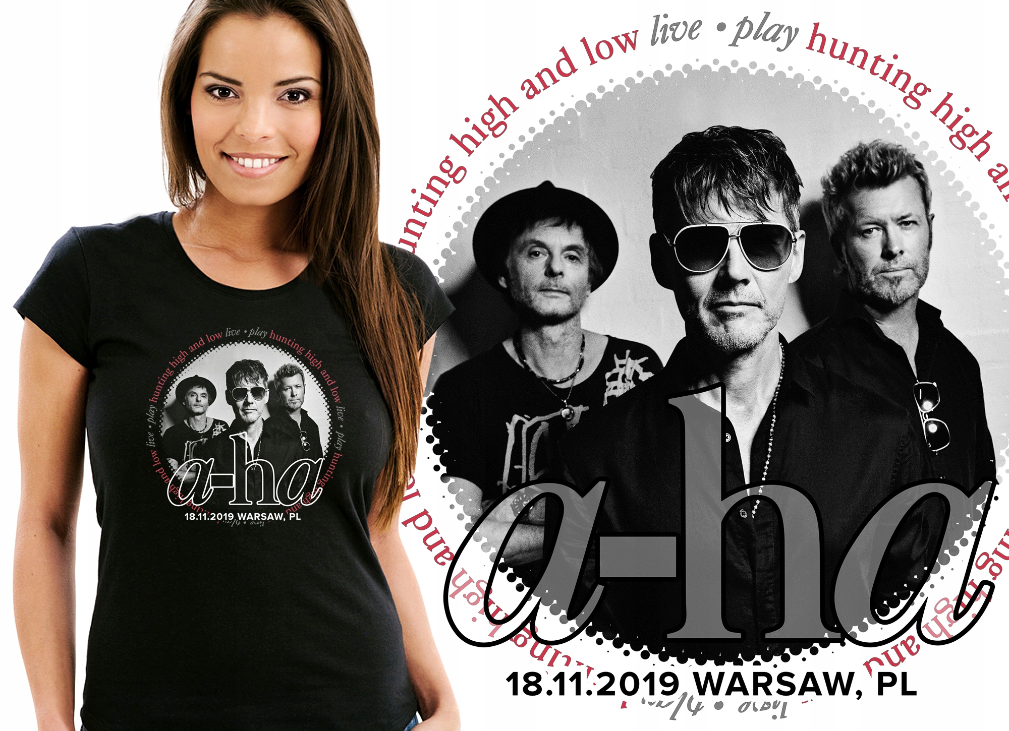 

A-ha Aha Tour 2019 Koncert Wawa Koszulka Damska M