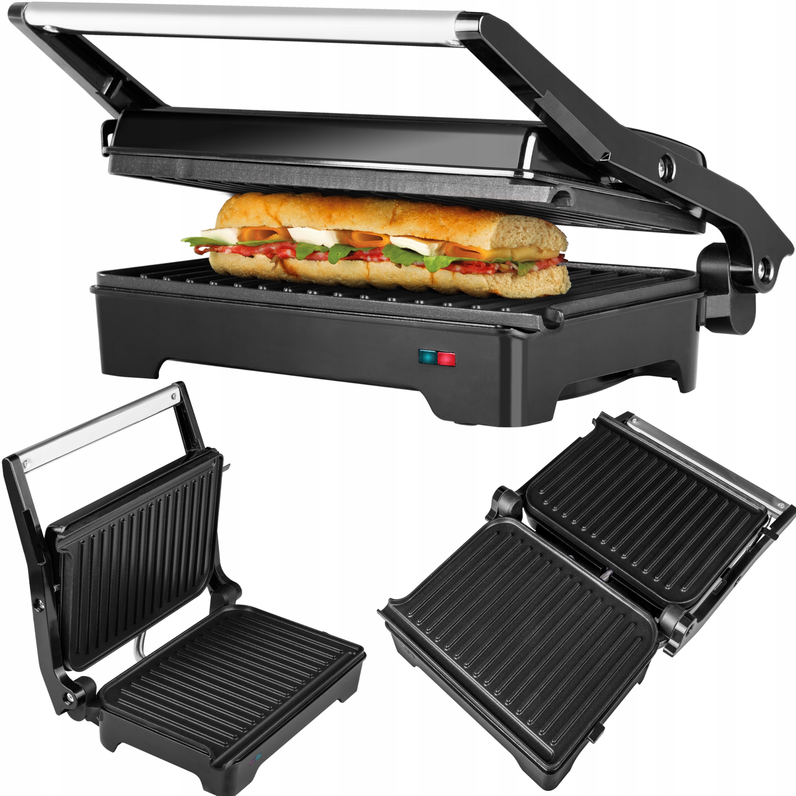 

Elektryczny grill opiekacz składany Ecg 3w1 panini