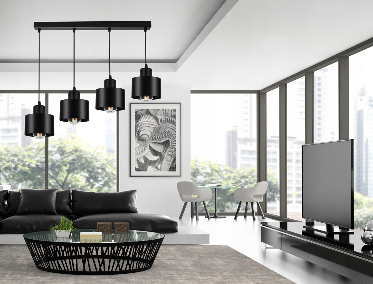 LAMPA SUFITOWA PLAFON ŻYRANDOL LOFT EDISON LED Głębokość produktu 70 cm