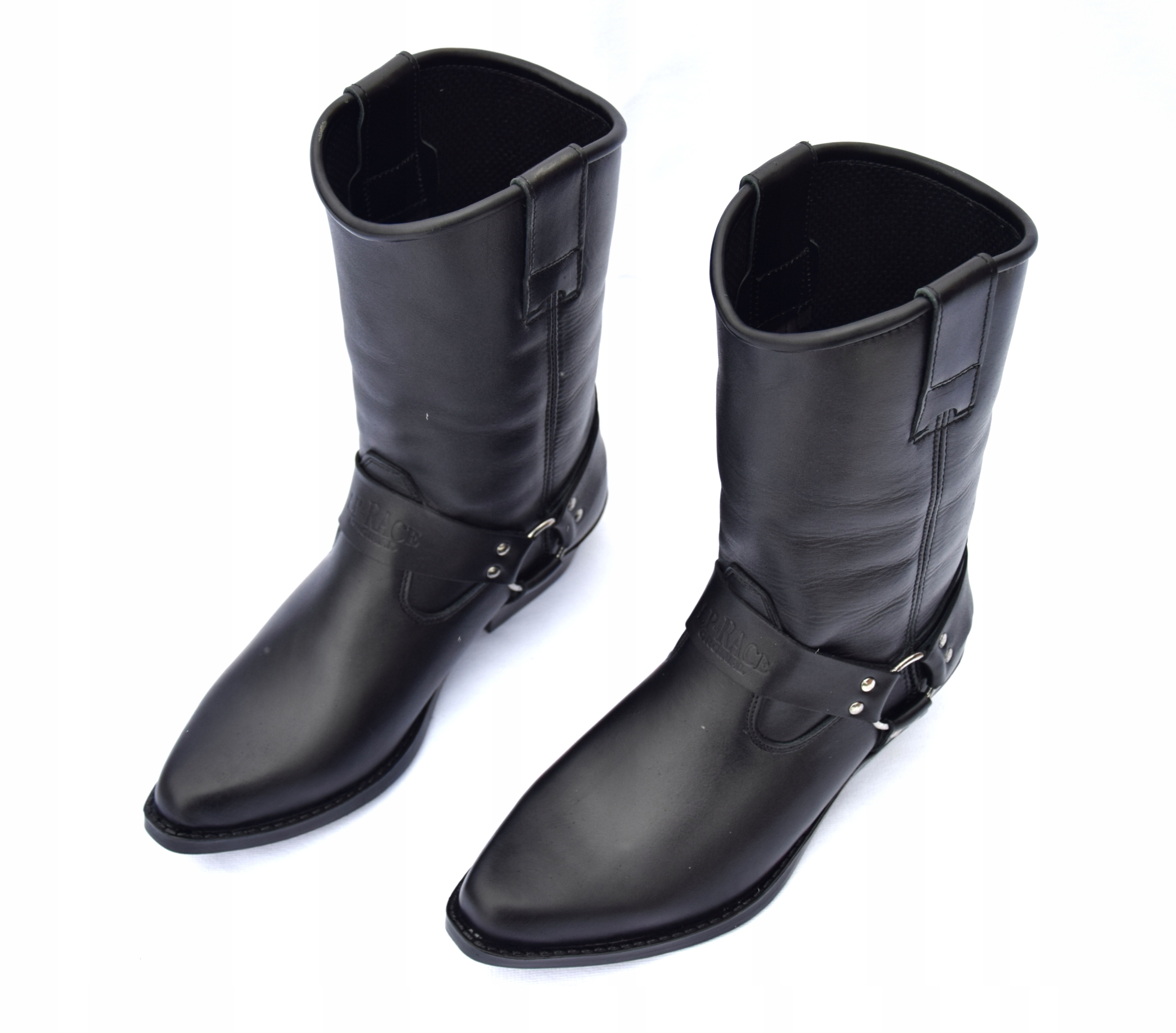 KOWBOJKI MOTOCYKLOWE RACE BOOTS DŁUGIE GOMEZ STYL Kolor czarny