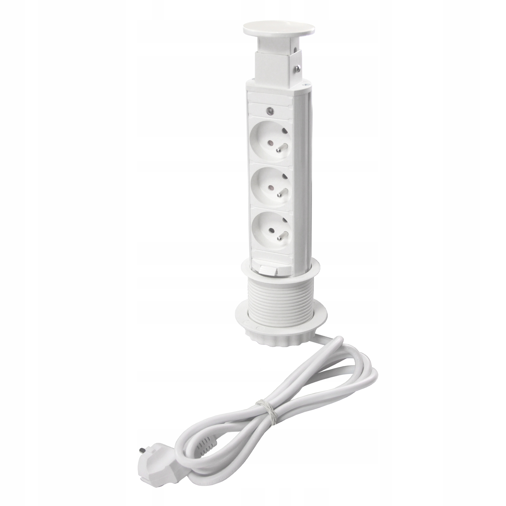 Gnizado Wpuszczane Chowane W Blat Powerport 3 Gniazda Białe