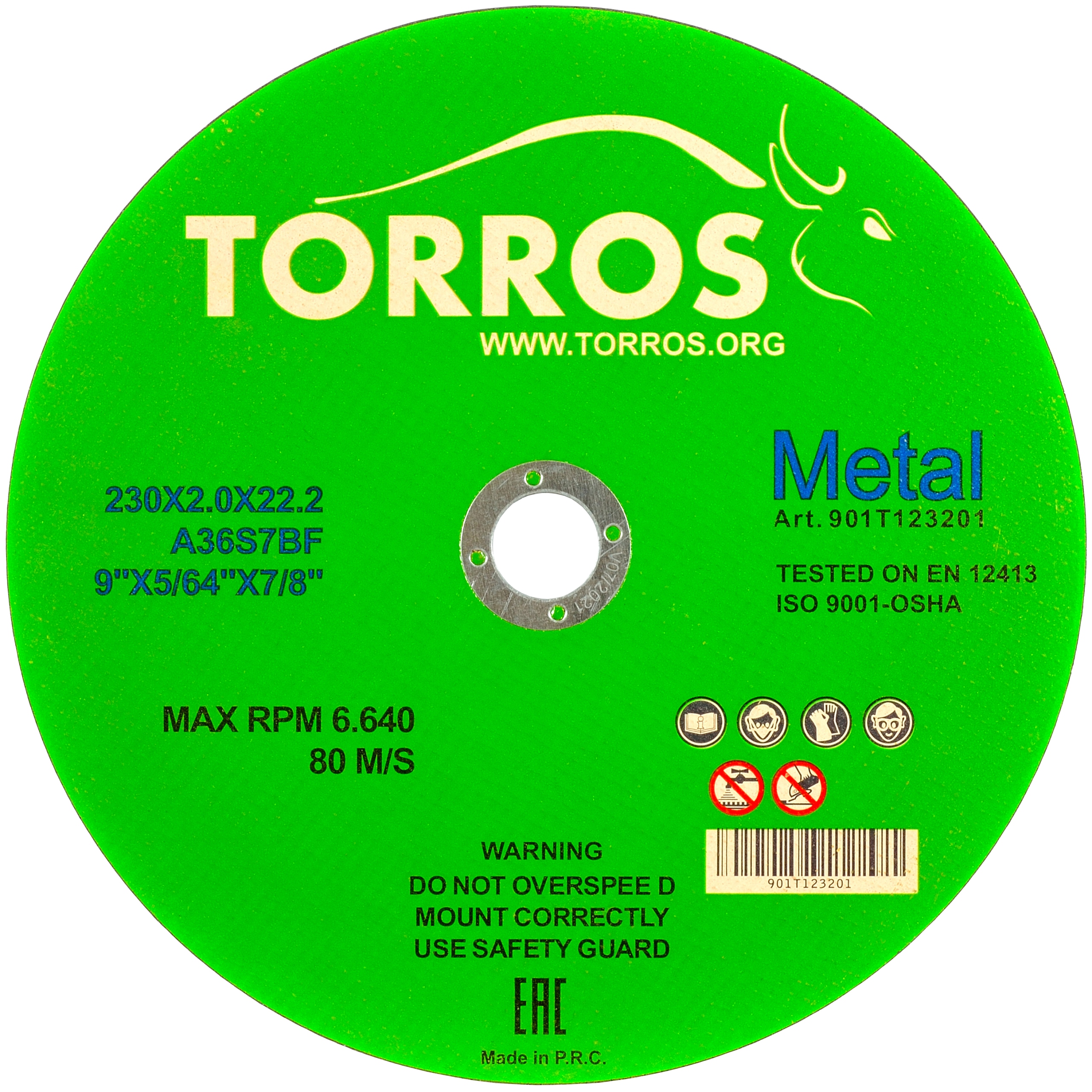 

Tarcza do cięcia metalu Torros 230x2x22,2mm tarcze