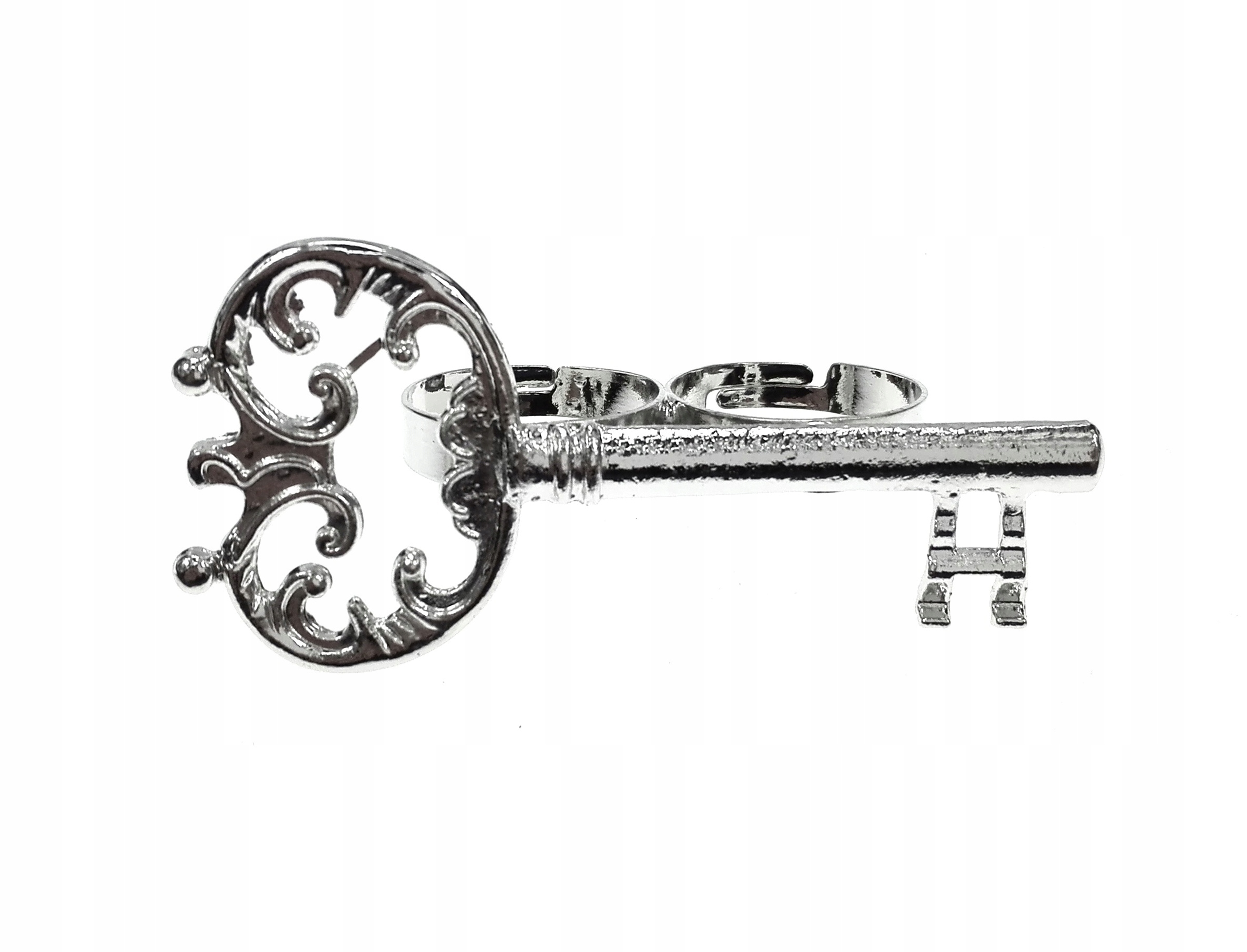 

Pierścionek srebrny na dwa palce klucz kluczyk