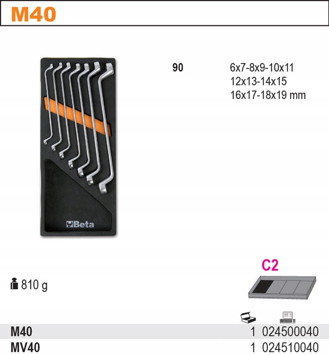 WKLAD PROFILOWANY Z 7 KLUCZAMI 90 BETA 2450 M40 Accessories Included Yes