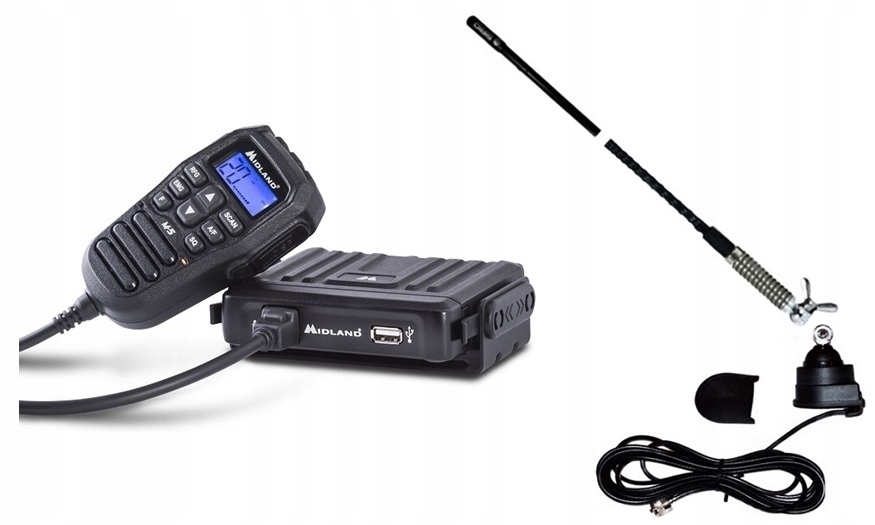 RADIO CB W GRUSZCE MIDLAND M 5 ANTENA T3 UCHWYT