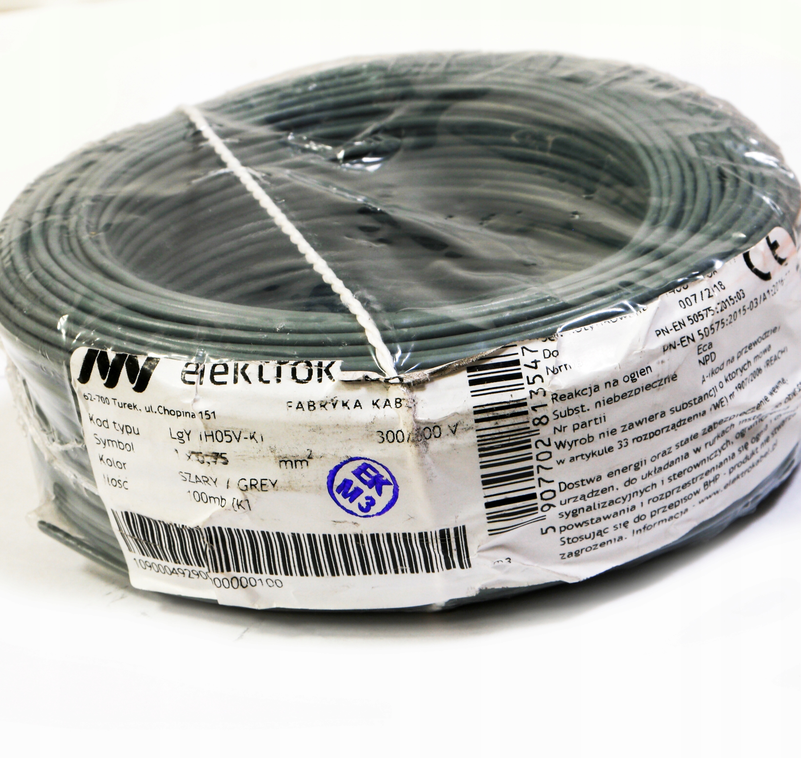 Kabel Lgy 0,75mm šedý 100m 500V