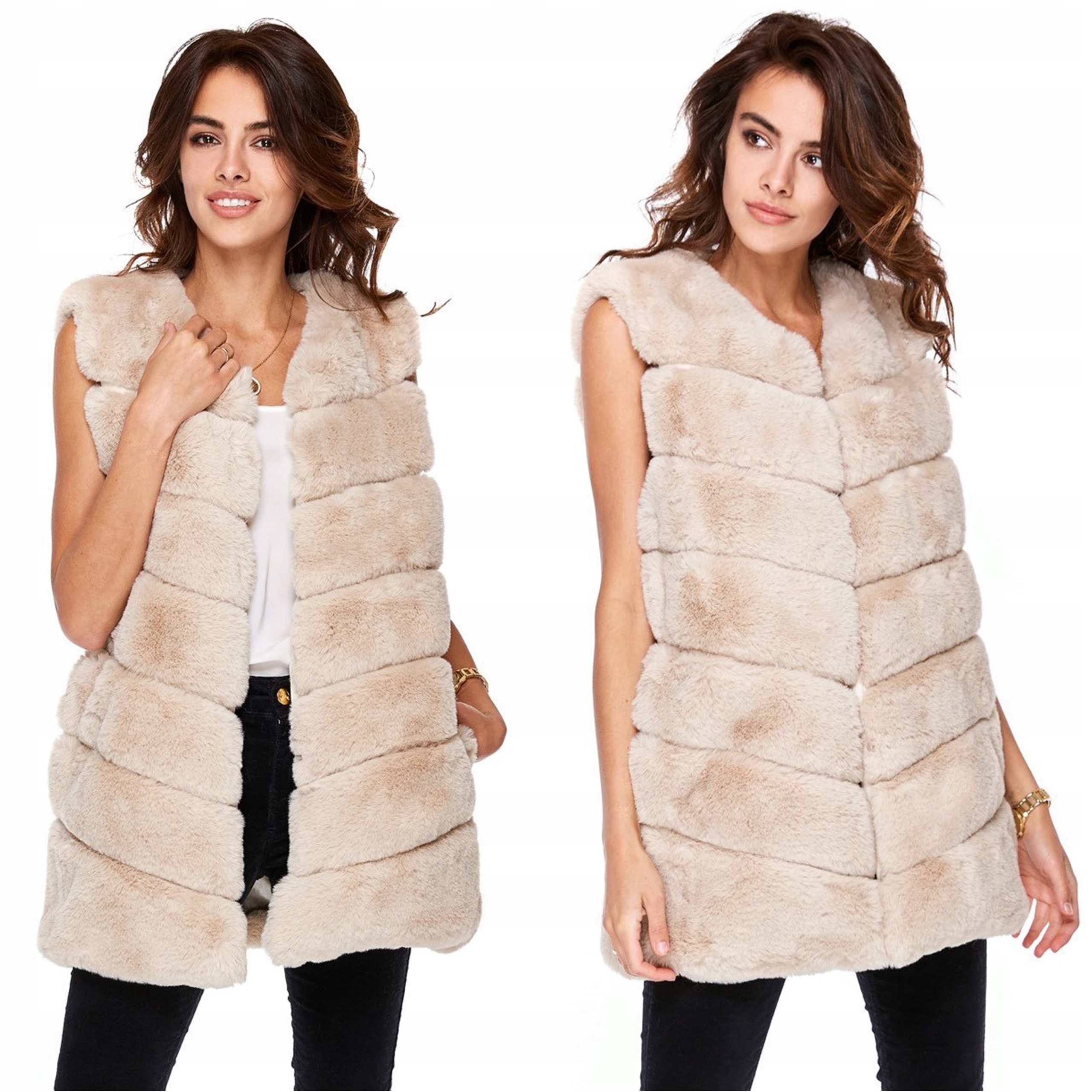 

Kamizelka Futrzana futro futerko jasny beż M/L