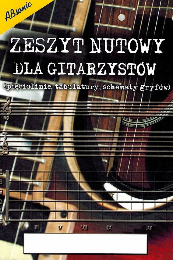 

Zeszyt nutowy dla gitarzystów B5 pięciolinia