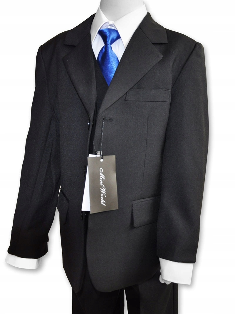 Garnitur dla chłopca chłopięcy 5el KOSZULA chrzciny święta CZARNY 104/110