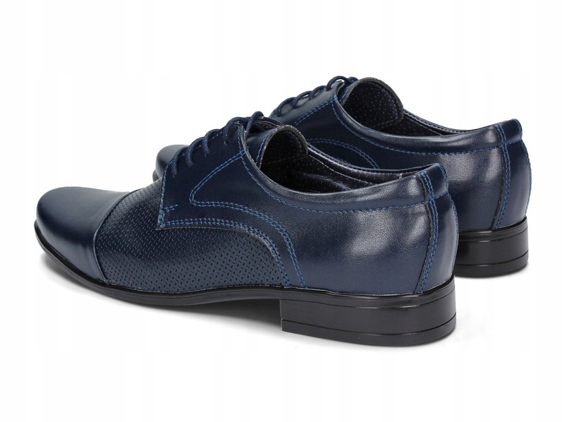 Buty Komunijne Chłopięce Półbuty Wizytowe Granatowe Skóra 01K Rozmiar 38 Płeć chłopcy