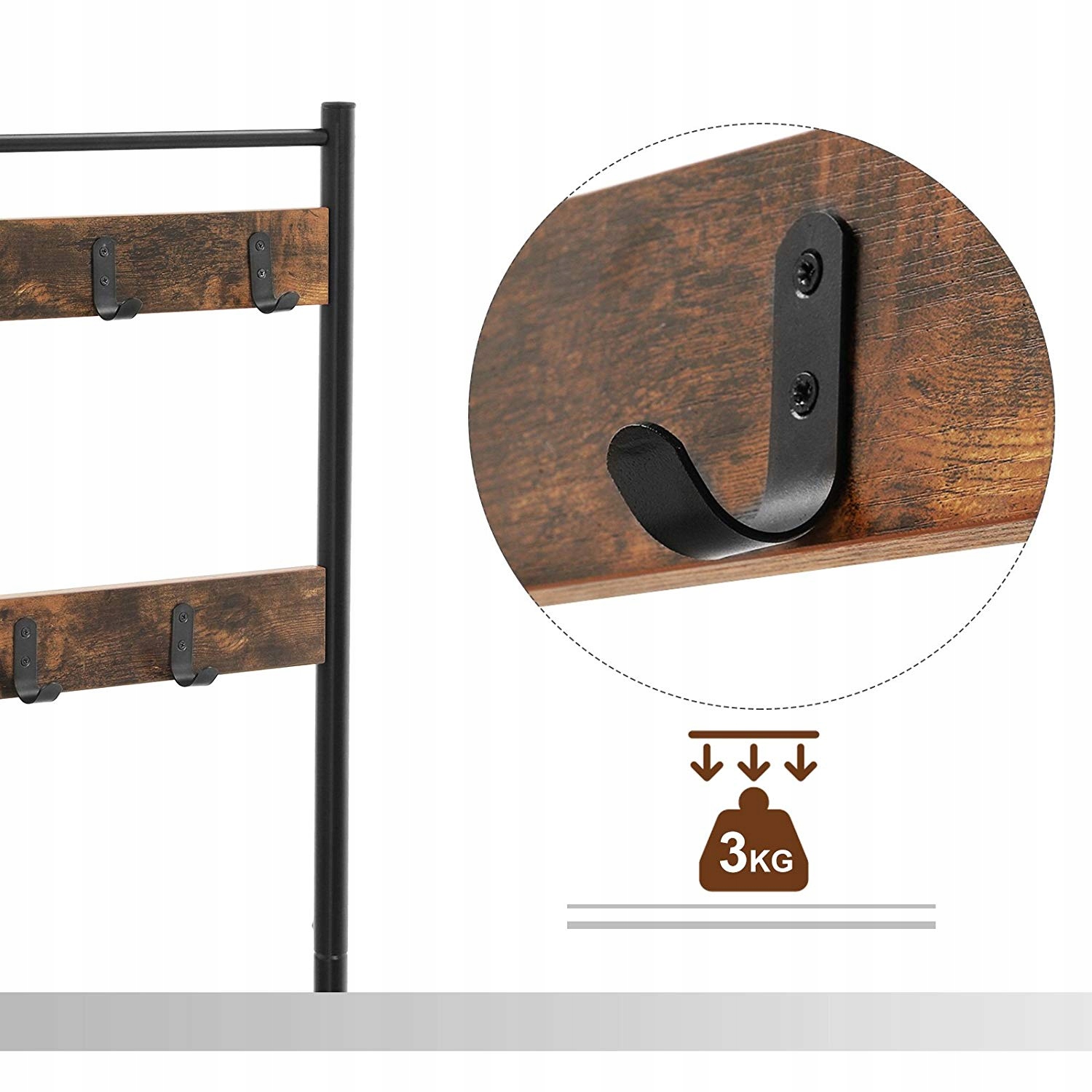 WIESZAK DO PRZEDPOKOJU CZARNY METAL GARDEROBA Marka inna