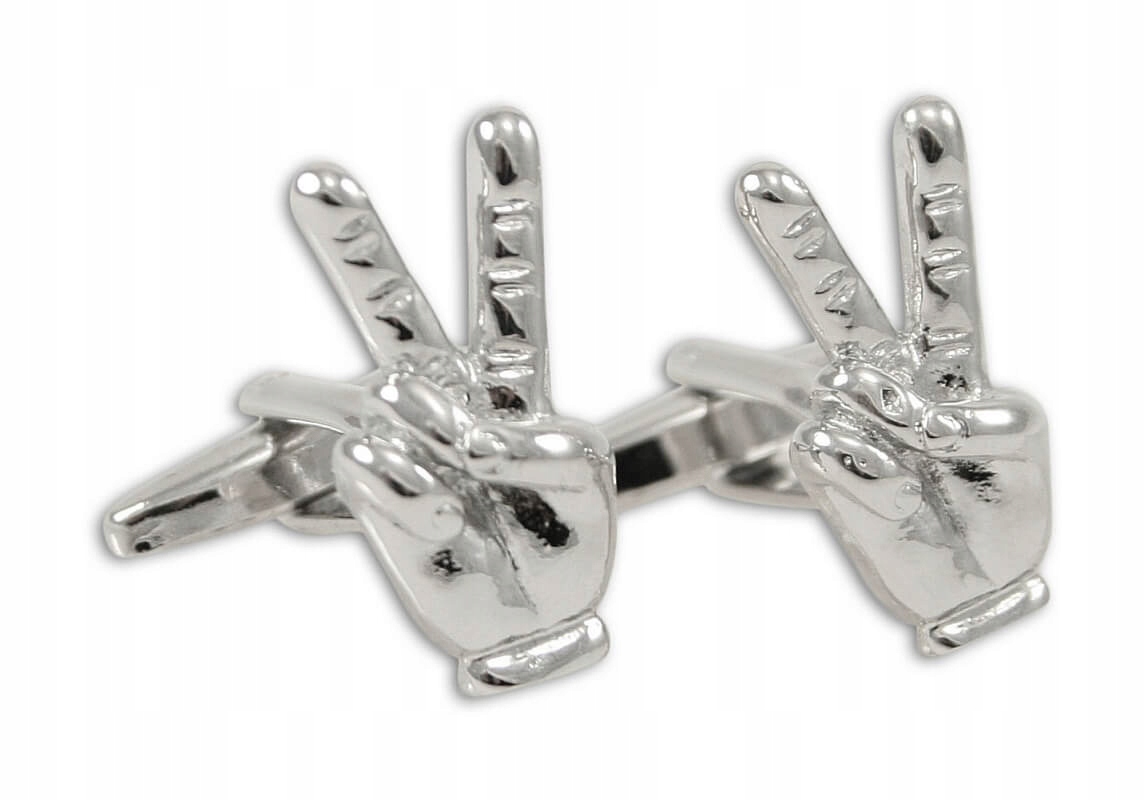 Tematyczne Spinki do Mankietów ALTIES- PEACE HANDS