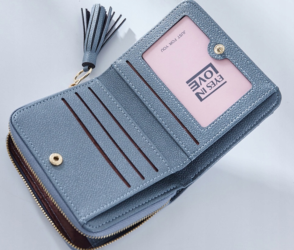 PORTFEL DAMSKI PORTMONETKA RÓŻ CZERWONY PORTWEL Zapięcie zamek