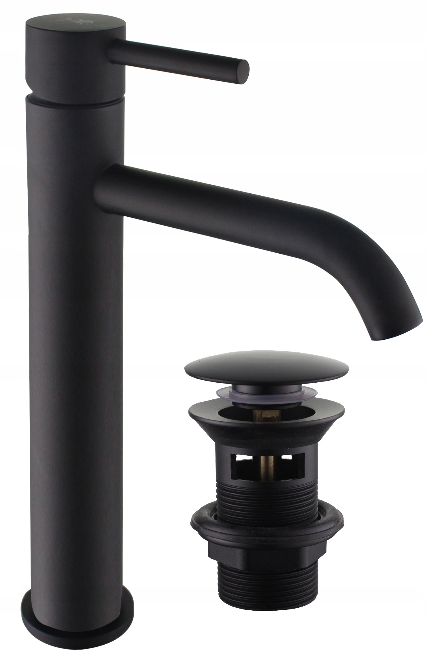 BATERIA UMYWALKOWA KOLOR CZARNY RETRO KOREK WYSOKA