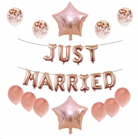 

Zestaw balonów wesele rose Gold 23szt just married
