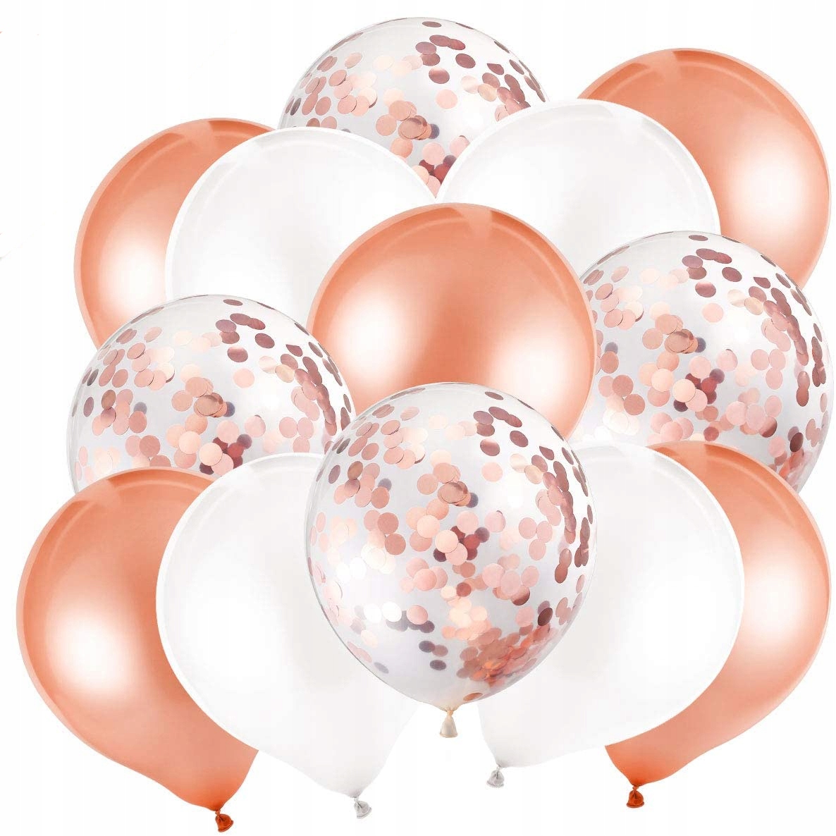 

Bukiet Balonów Rose Gold & Orange z Konfetti