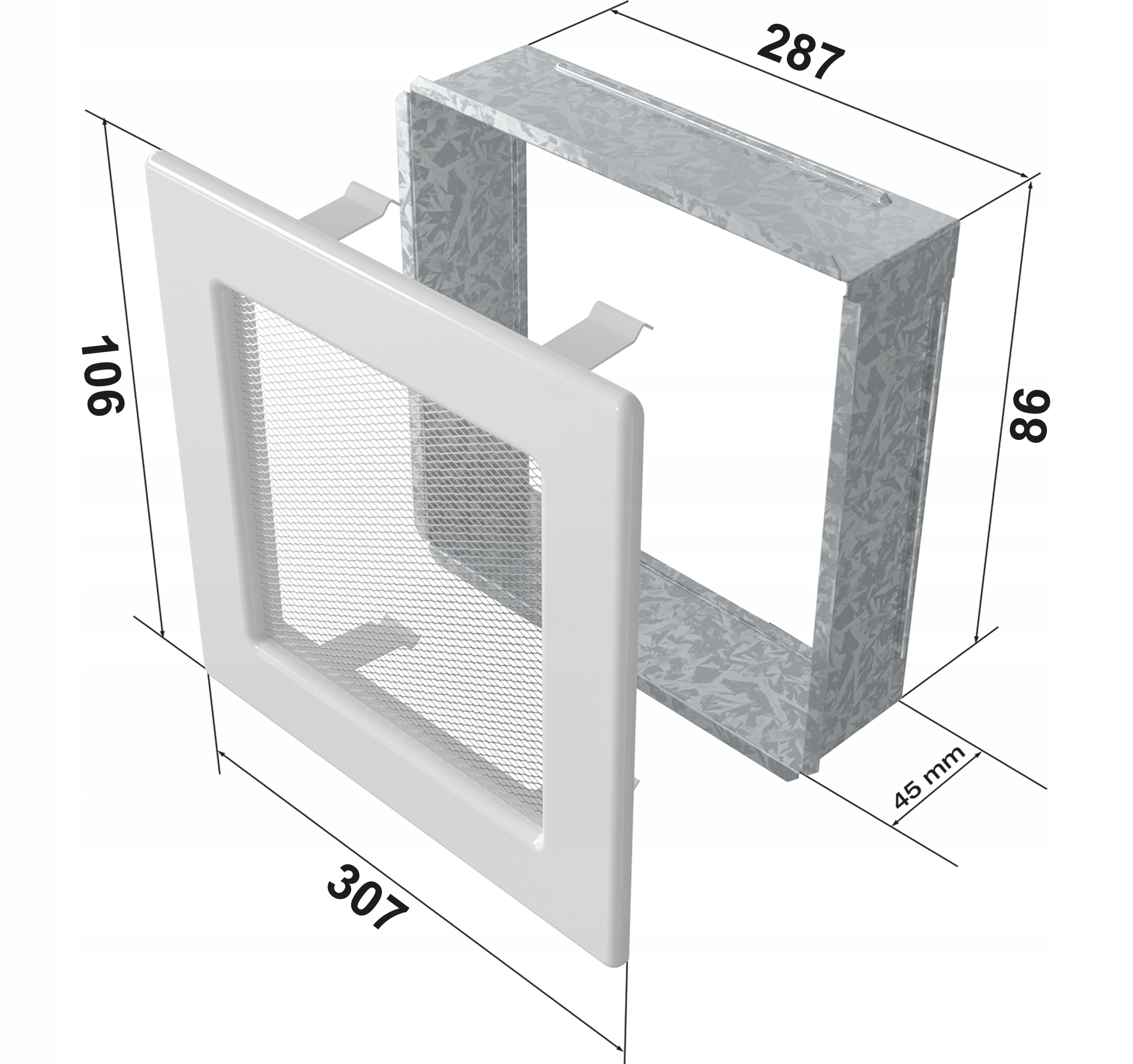 Kratka Kominkowa Wentylacyjna 11x32 Biała Marka Kratki