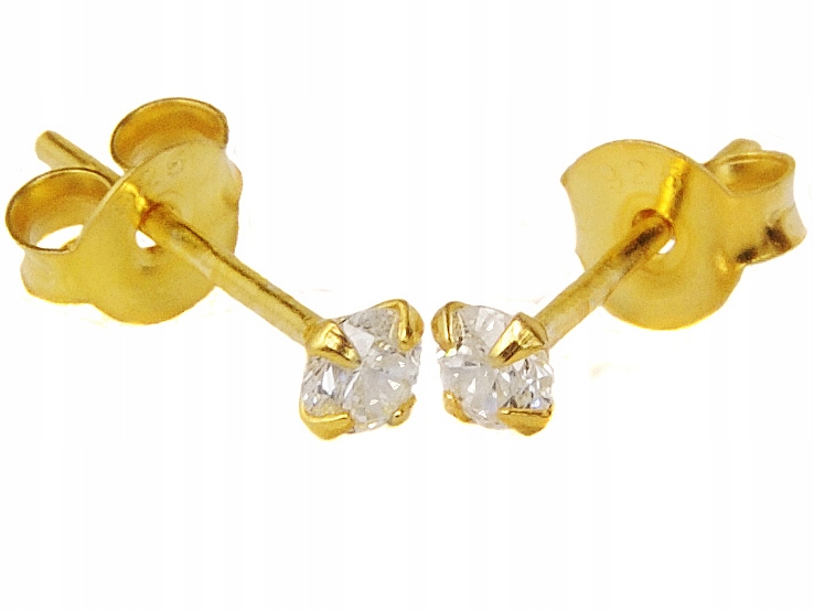 

Versil kolczyki cyrkonie 3,0 mm złocone srebro 925
