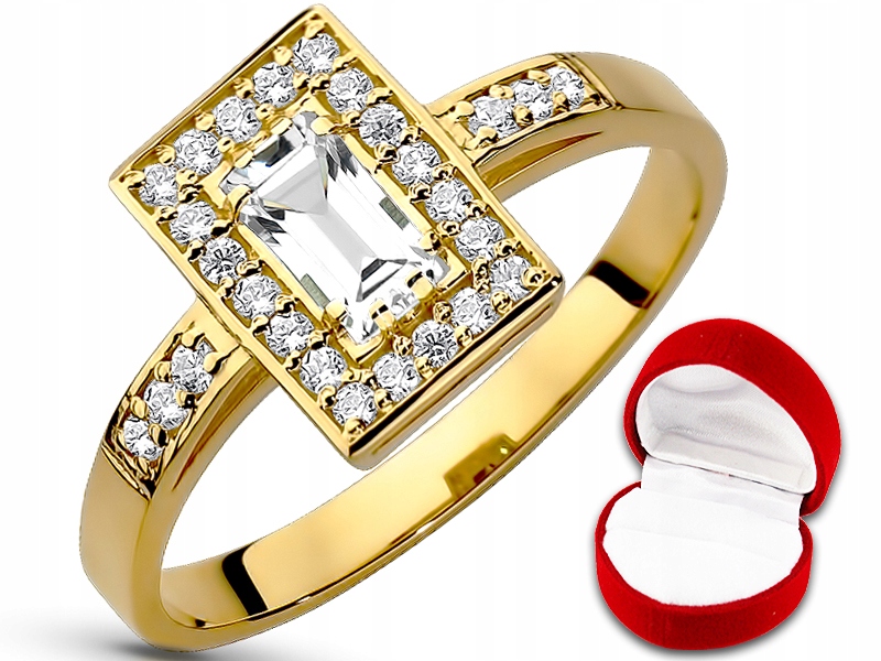 

Złoty pierścionek Cyrkonie Swarovski pr.333 r14