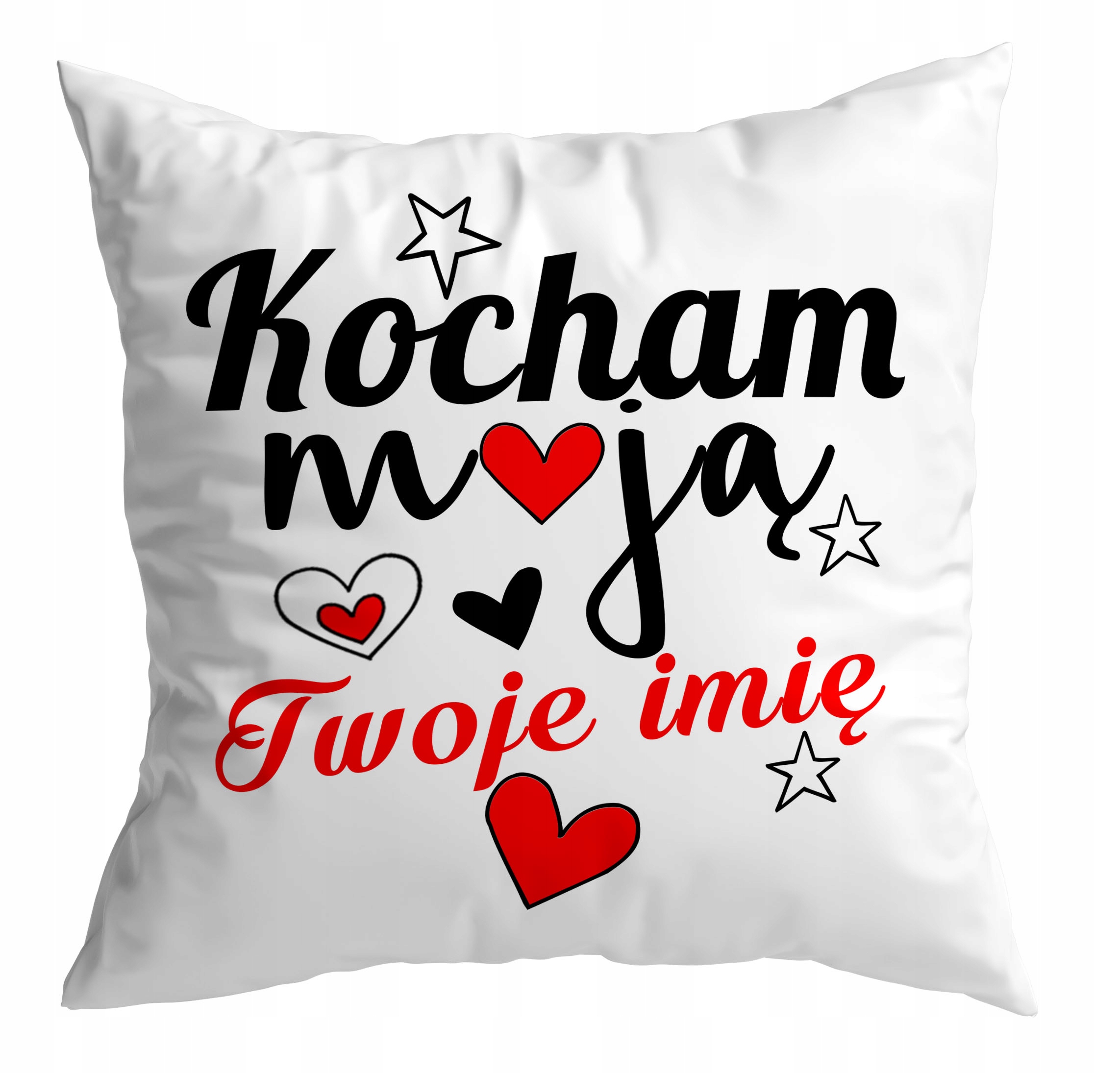 

Poduszka prezent na Walentynki + Imię Dużo Wzorów